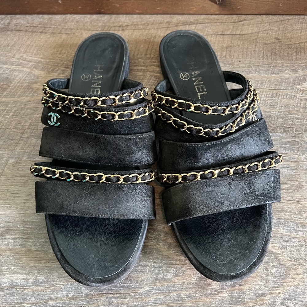 Black Chain Sandals